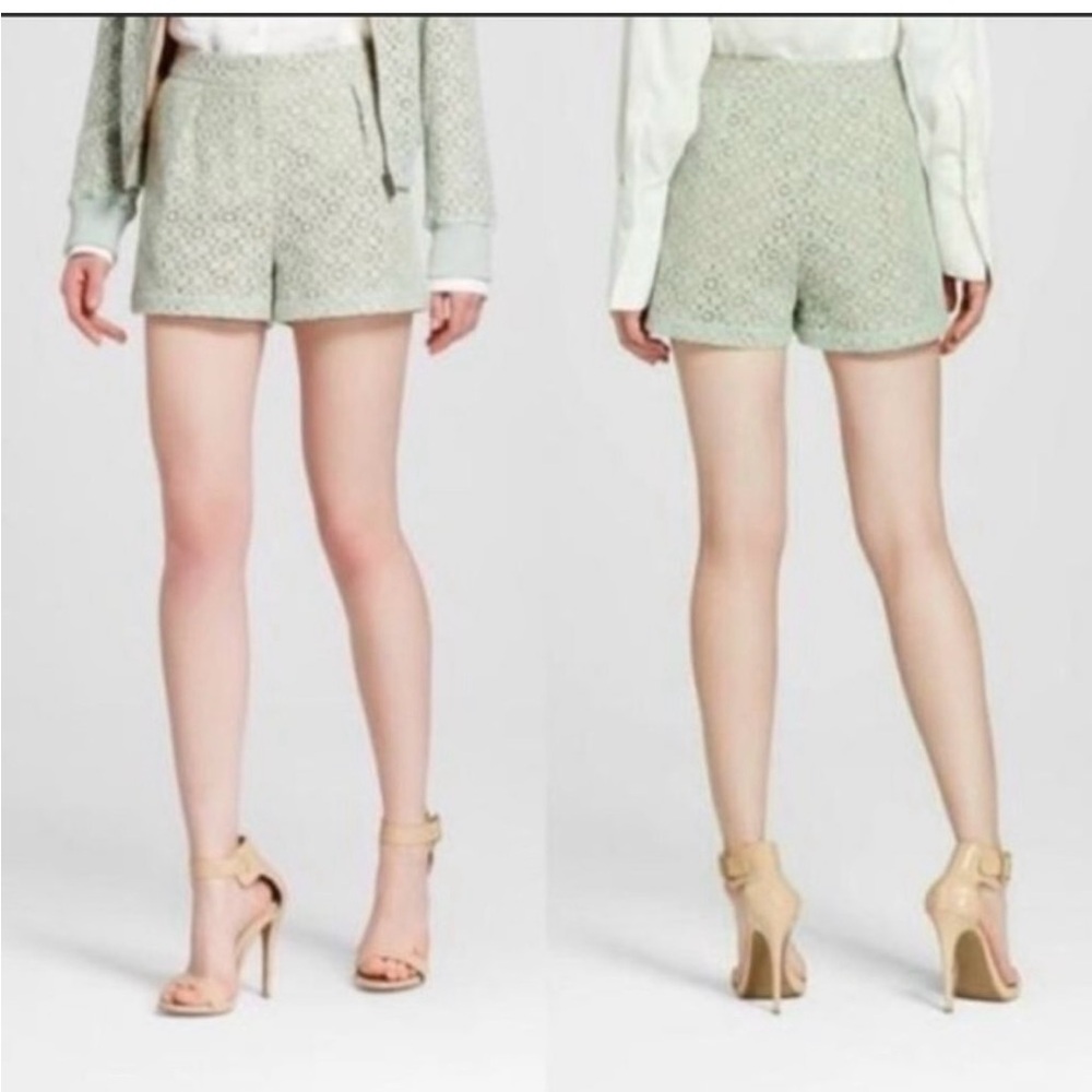 Victoria Beckham for Target Women's Green Patterned Shorts